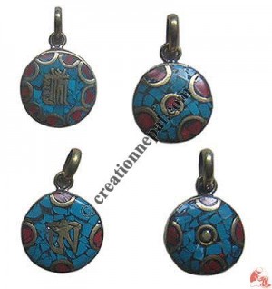 Tiny size stone chips brass locket 1
