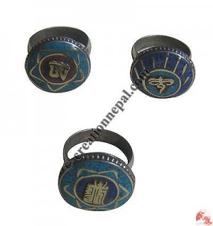 Assorted design white metal finger ring