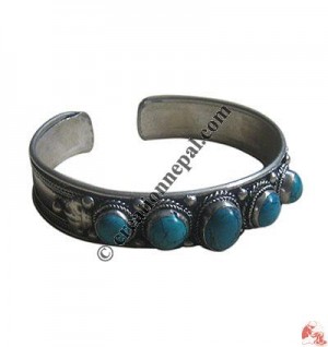 5-turquoise beads regular bangle