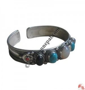 5-mixed stone beads regular bangle