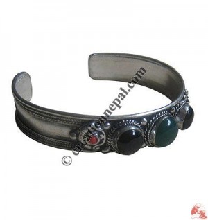 3-mixed stone beads regular bangle