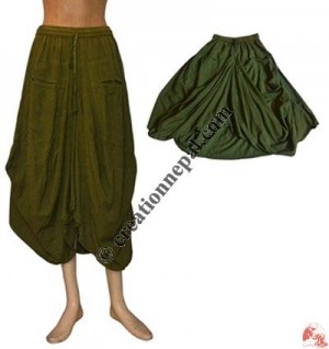 Cotton box skirt with pockets
