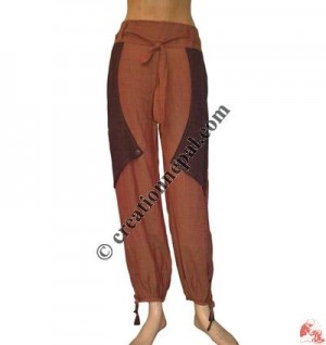 Button and layer design cotton trouser