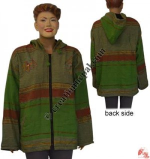 Stripes jari cotton hooded jacket
