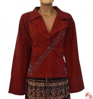 Thick cotton embroidered ladies coat