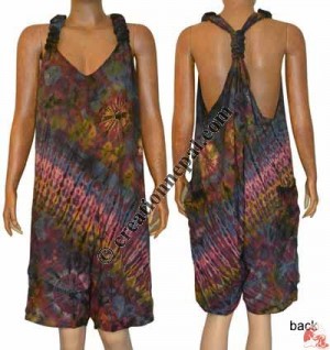 Rayon tie-dye overall dress