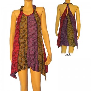 Cotton letter prints stone wash dress