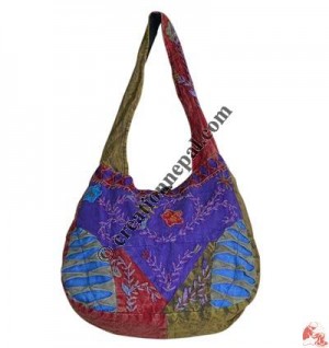 Patch-work design wide body cotton bag2