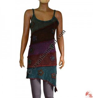 Flower design stone wash tank top