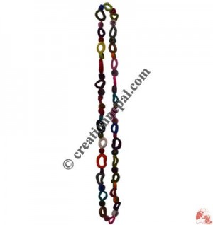 Felt swirl beads and rings necklace
