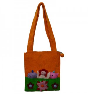 Animal and flowers design felt bag