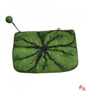 Flower design felt coin purse