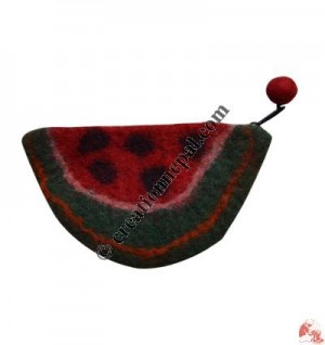 Stripes and dots felt coin purse