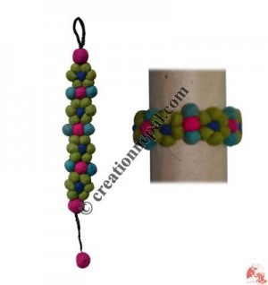 Tiny balls flower felt bracelet