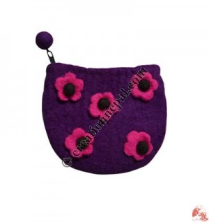 Five flower felt coin purse