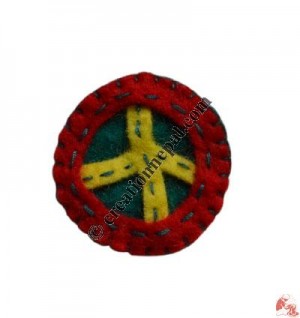 Felt peace sign brooch