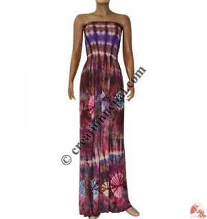 Tie-dye viscose tube mini dress