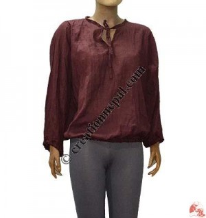 Thin cotton plain long sleeves Kurtha top