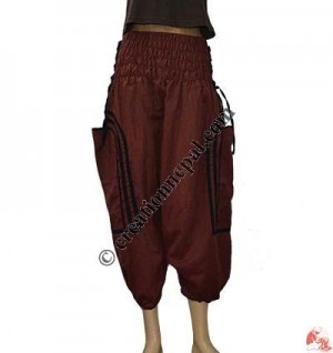 Cotton big pocket pipin three quarter trouser