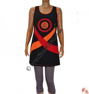 Swirl patch design sinkar fine rib dress