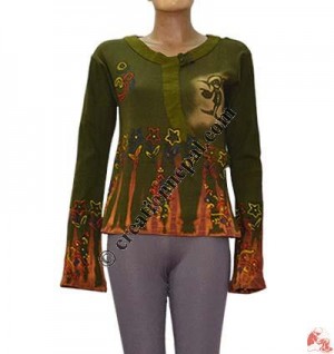 Tie dye hand painted choli rib top