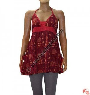 Cotton Radha-Krishna print halter top