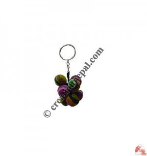Colorful cutting balls felt key ring