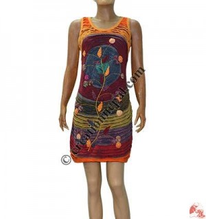 Razor cut flower emb dress