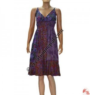 Jaypuri printed joined halter dress
