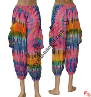 Tie dye rayon Two box pocket trouser