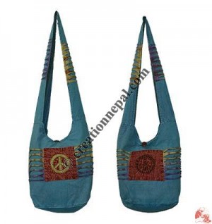 Peace patch razor-cut design cotton lama bag