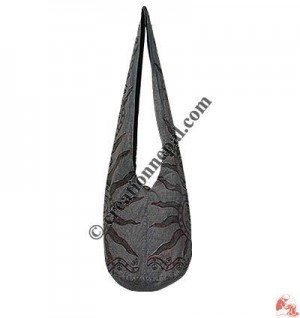 Side sun prints and embroidered lama bag