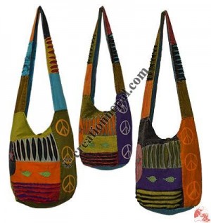 Razor-cut patch work cotton lama bag