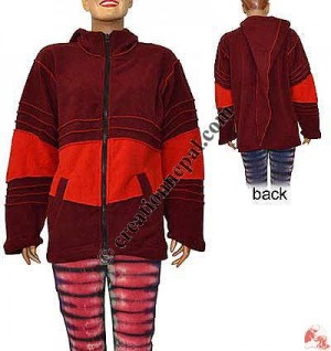 Polar fleece ice hood jacket
