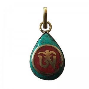 Tear drop shape brass pendent