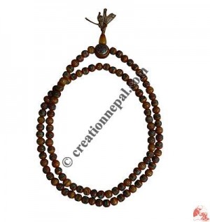 Decorated amber 10mm mala