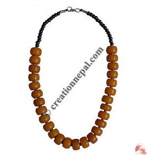Yellow amber beads necklace 3