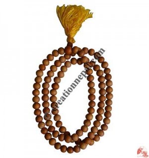Natural color wood 10 mm 108 beads mala