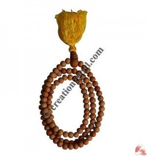Natural color wood 6 mm 108 beads mala