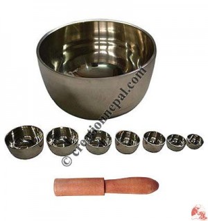 Plain vertical design singing bowl set (Set of 7)
