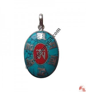 Oval shape mantra ghau pendant