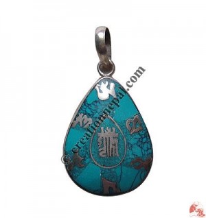 Tear Drop shape mantra ghau pendant