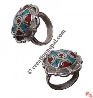 Flower design finger ring
