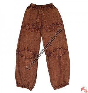 Piping design cotton stonewash trouser