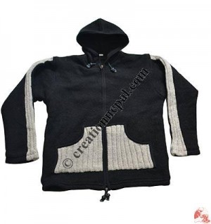 Woolen sleeves joined jacket