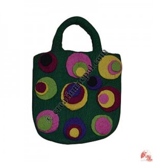 Circles design felt hand bag