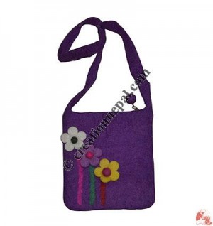 Three flowers felt kids bag
