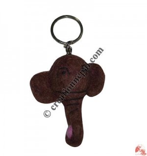 Felt elephant head key ring