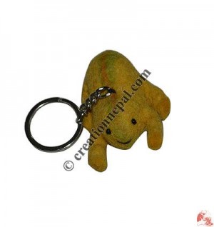 Felt frog design key ring