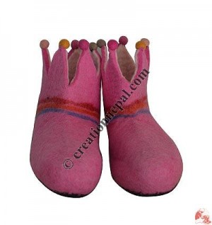Ball decorated felt shoes8 - adult